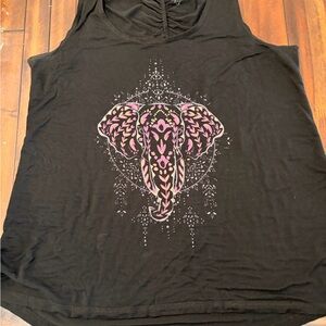 Black Elephant Graphic Tank Top
